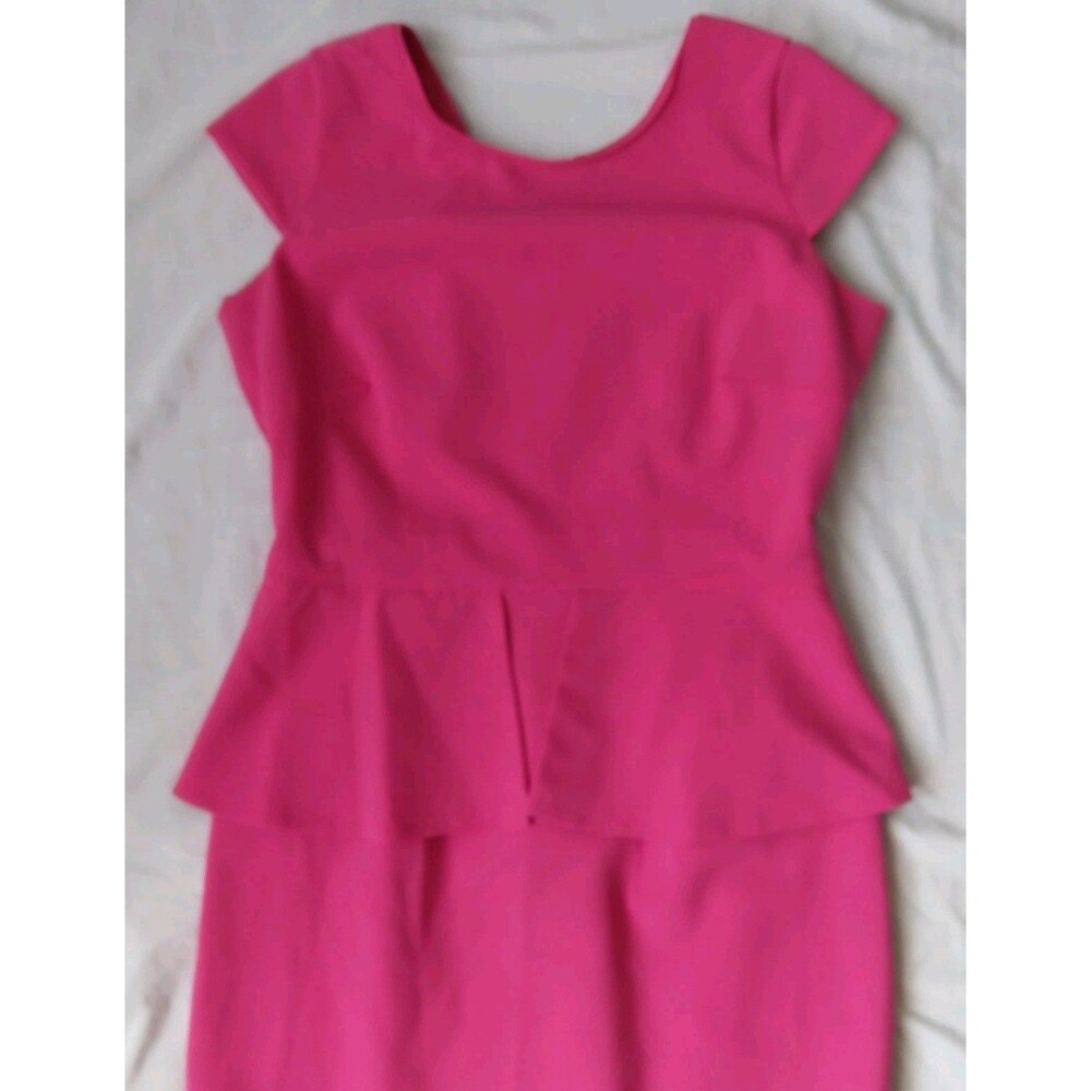 Worthington Pink Peplum Dress Pink Sleeveless Barbie Womens Size 6P - Picture 2 of 9
